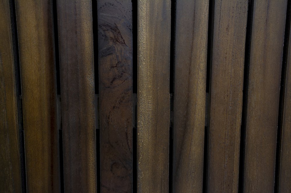 40" Dark Brown Teak Slat Non Slip Bath Mat