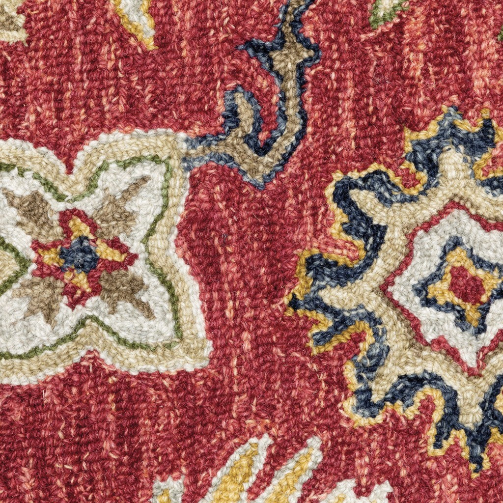 4' X 6' Red And Blue Bohemian Area Rug