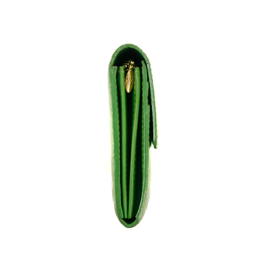 Louis Vuitton Vernis Green Trifold Long Wallet #3836