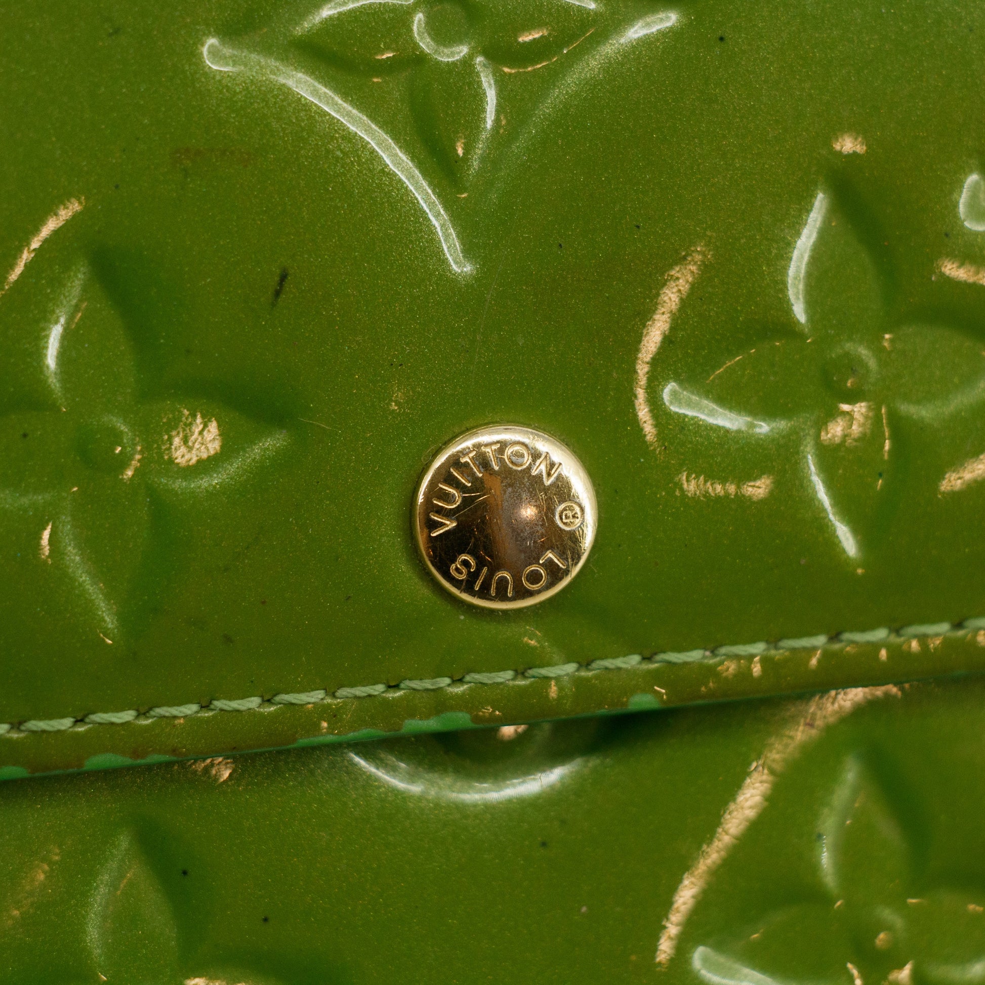Louis Vuitton Vernis Green Trifold Long Wallet #3836