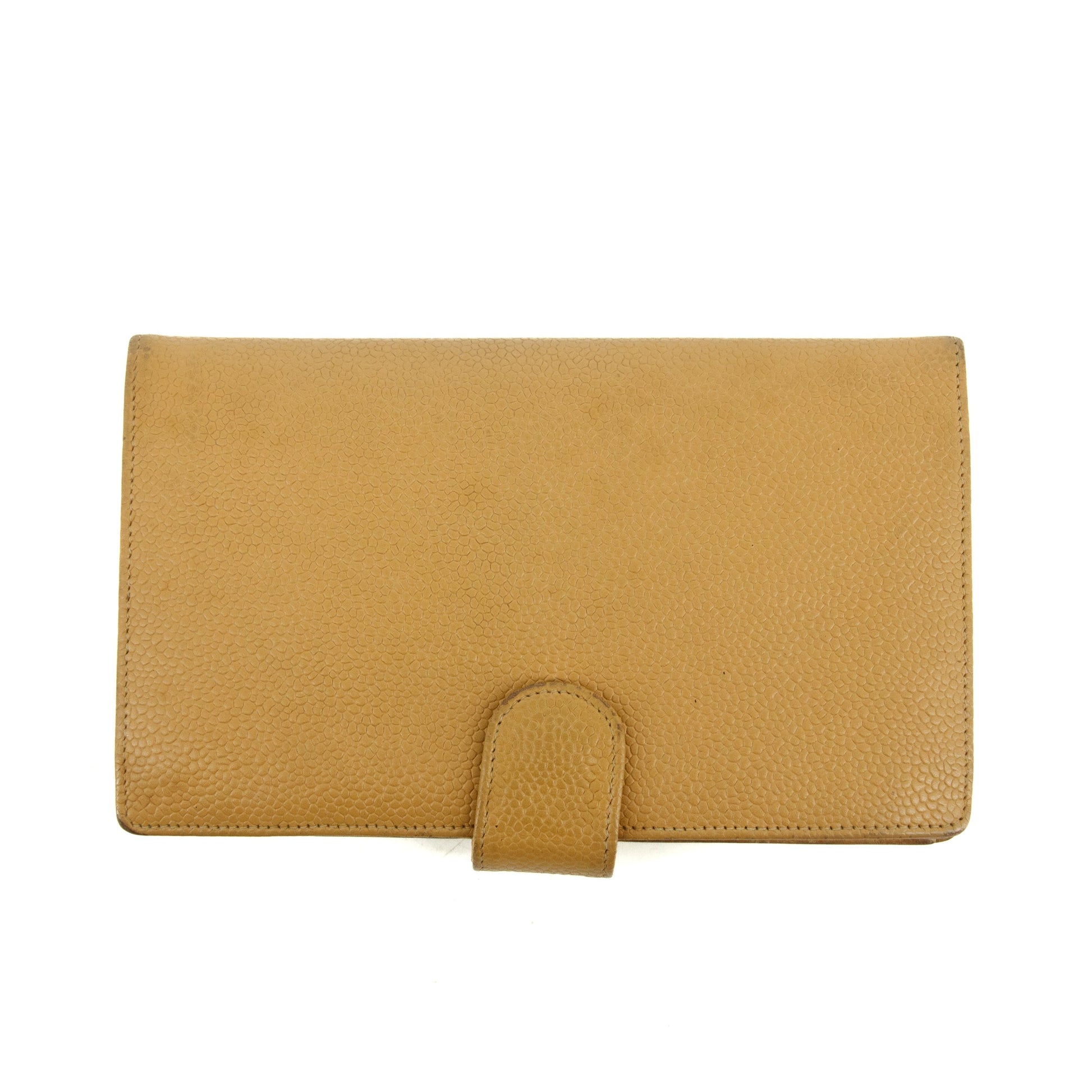 Chanel Caviar Skin Beige Long Bifold Wallet #3837