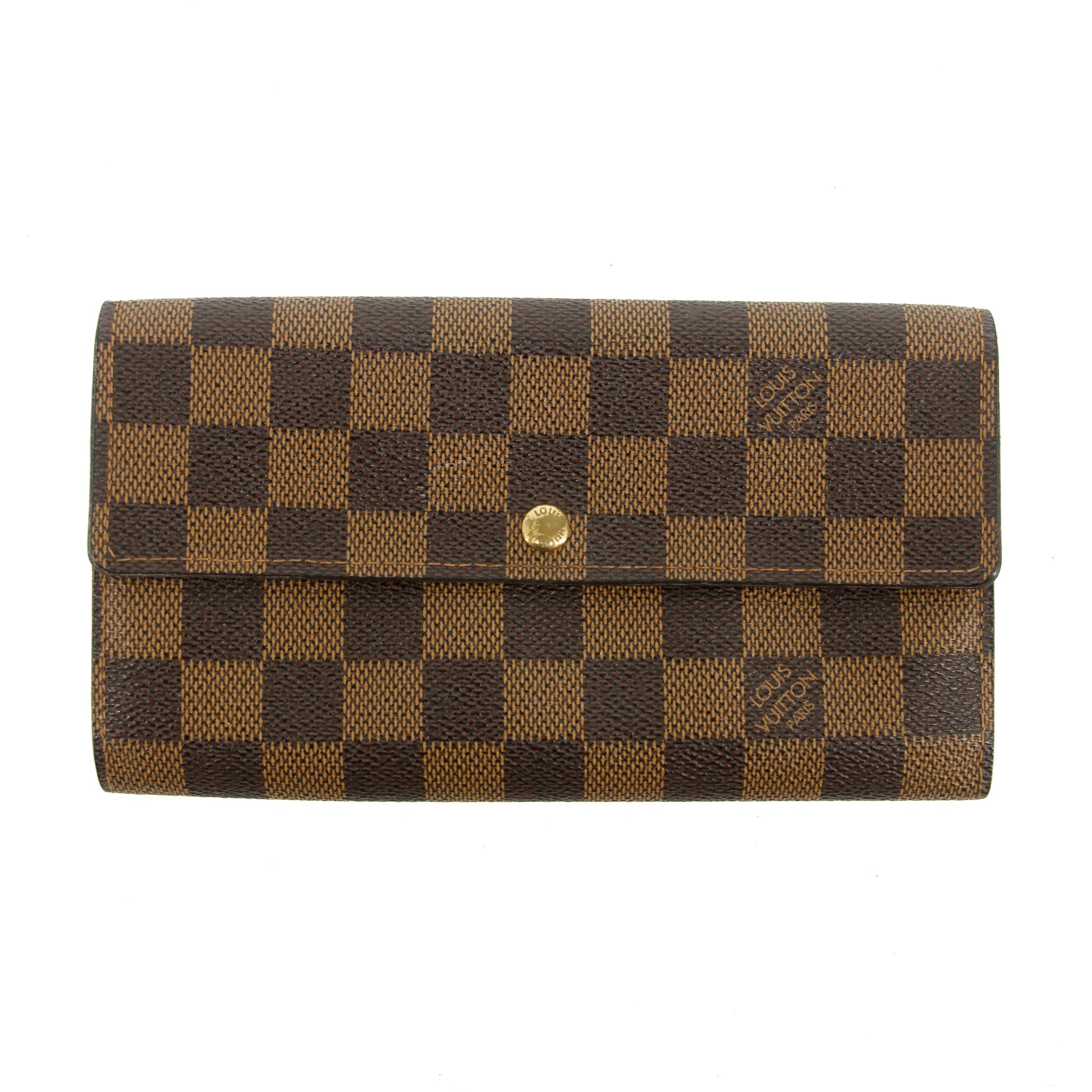 Louis Vuitton Damier Ebene Sarah Long Wallet #3838