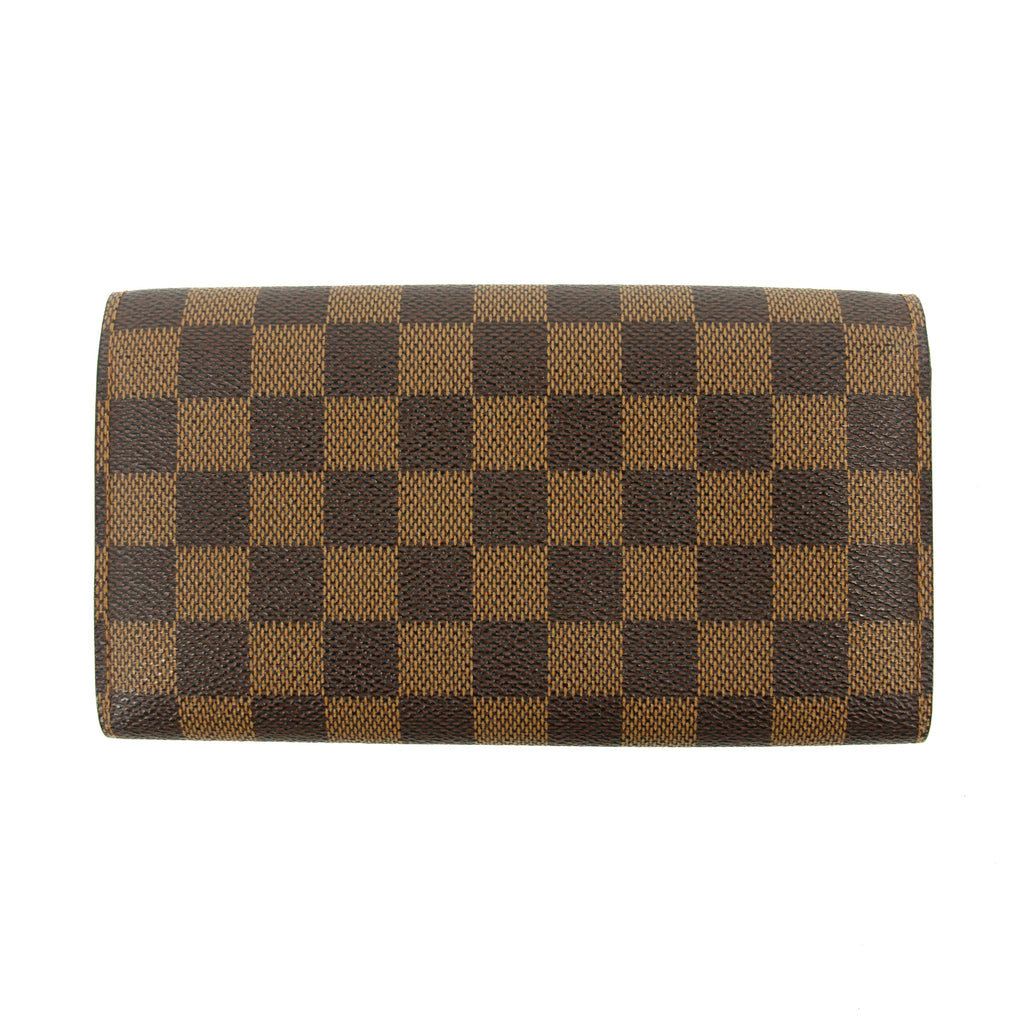Louis Vuitton Damier Ebene Sarah Long Wallet #3838