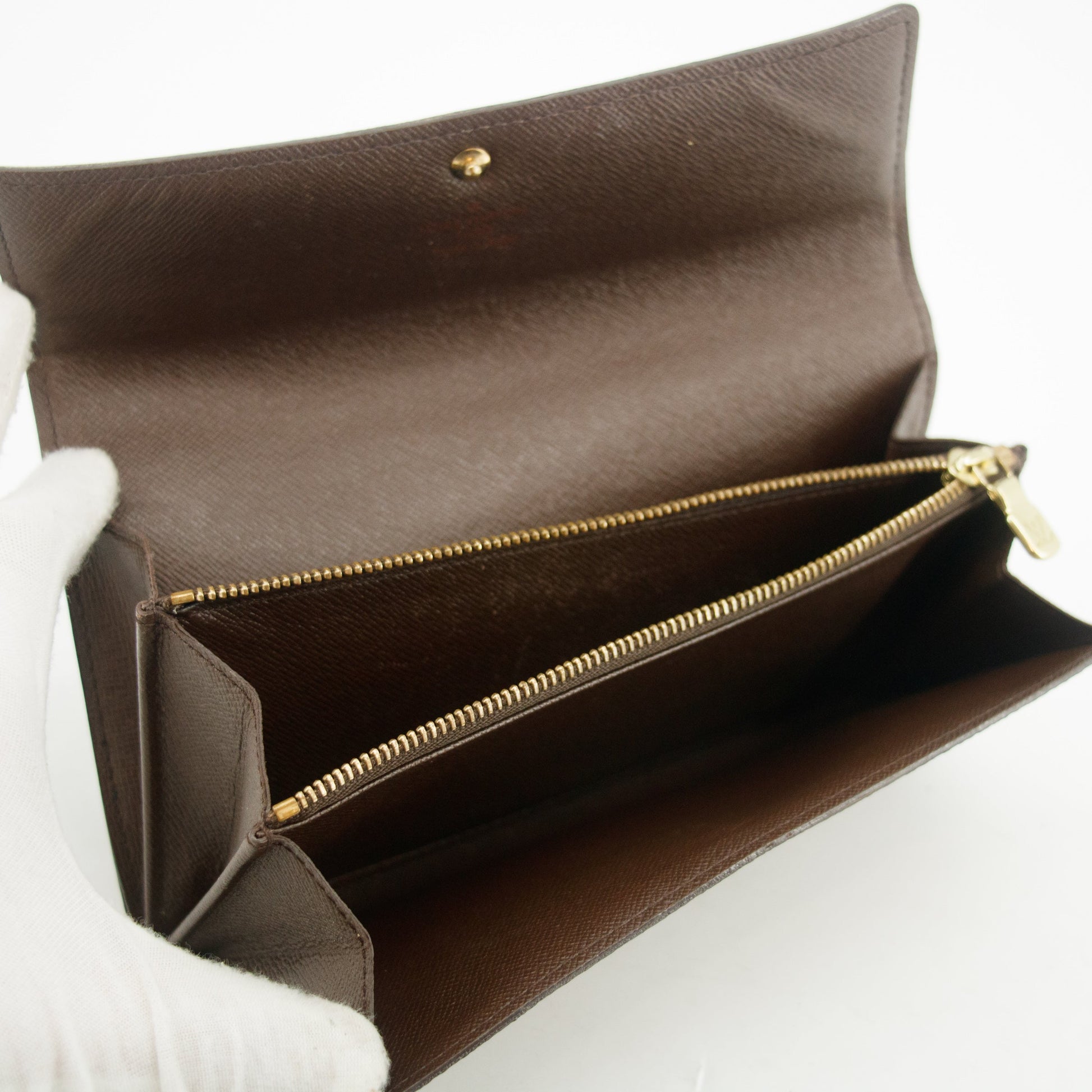 Louis Vuitton Damier Ebene Sarah Long Wallet #3838