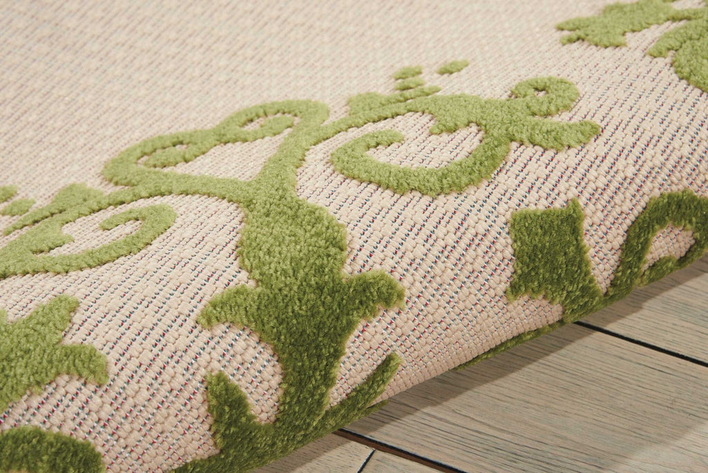 5' x 8' Green Medallion Indoor Outdoor Area Rug