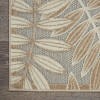 5' x 8' Natural Leaves Indoor Outdoor Area Rug
