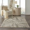 5' x 8' Natural Leaves Indoor Outdoor Area Rug