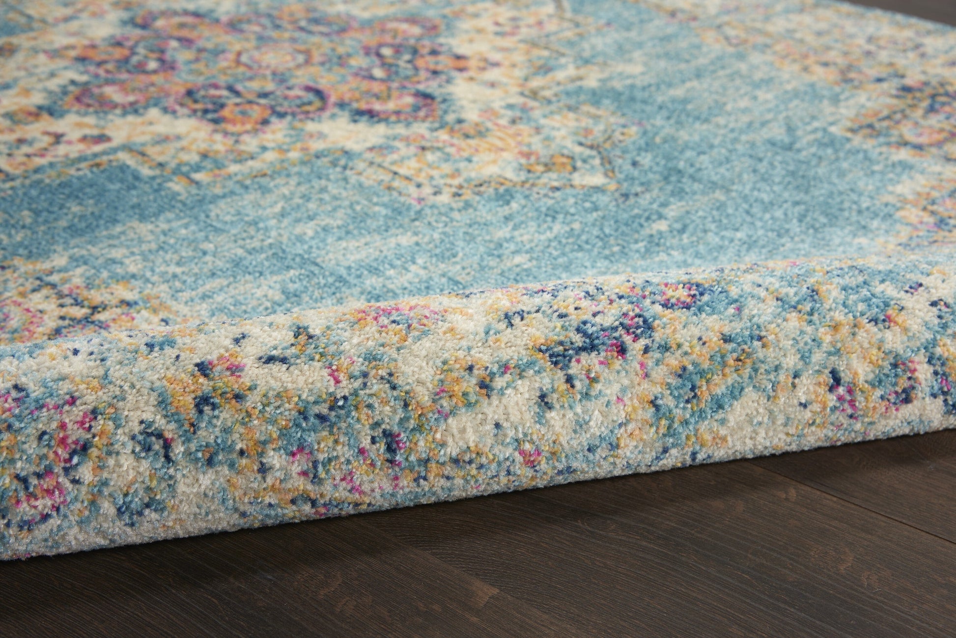 8' X 10' Light Blue Southwestern Power Loom Area Rug