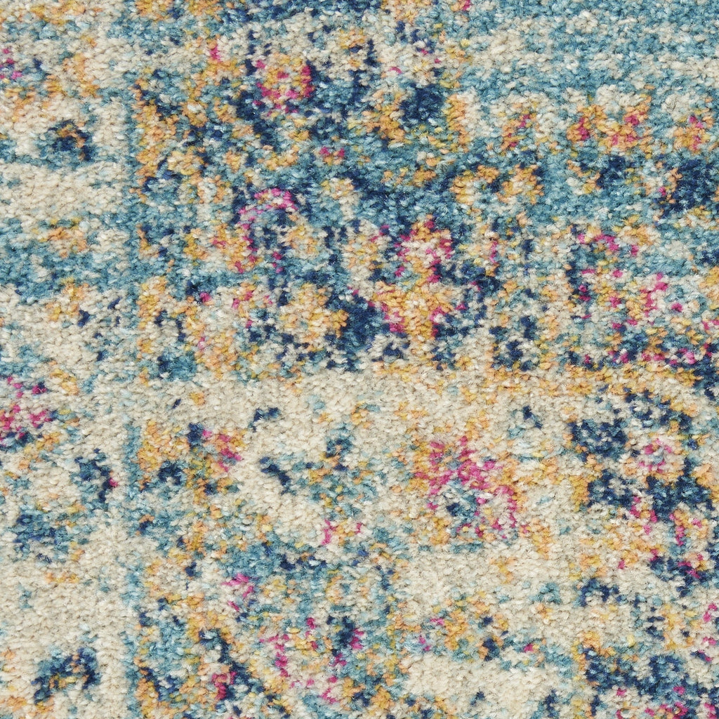 8' X 10' Light Blue Southwestern Power Loom Area Rug