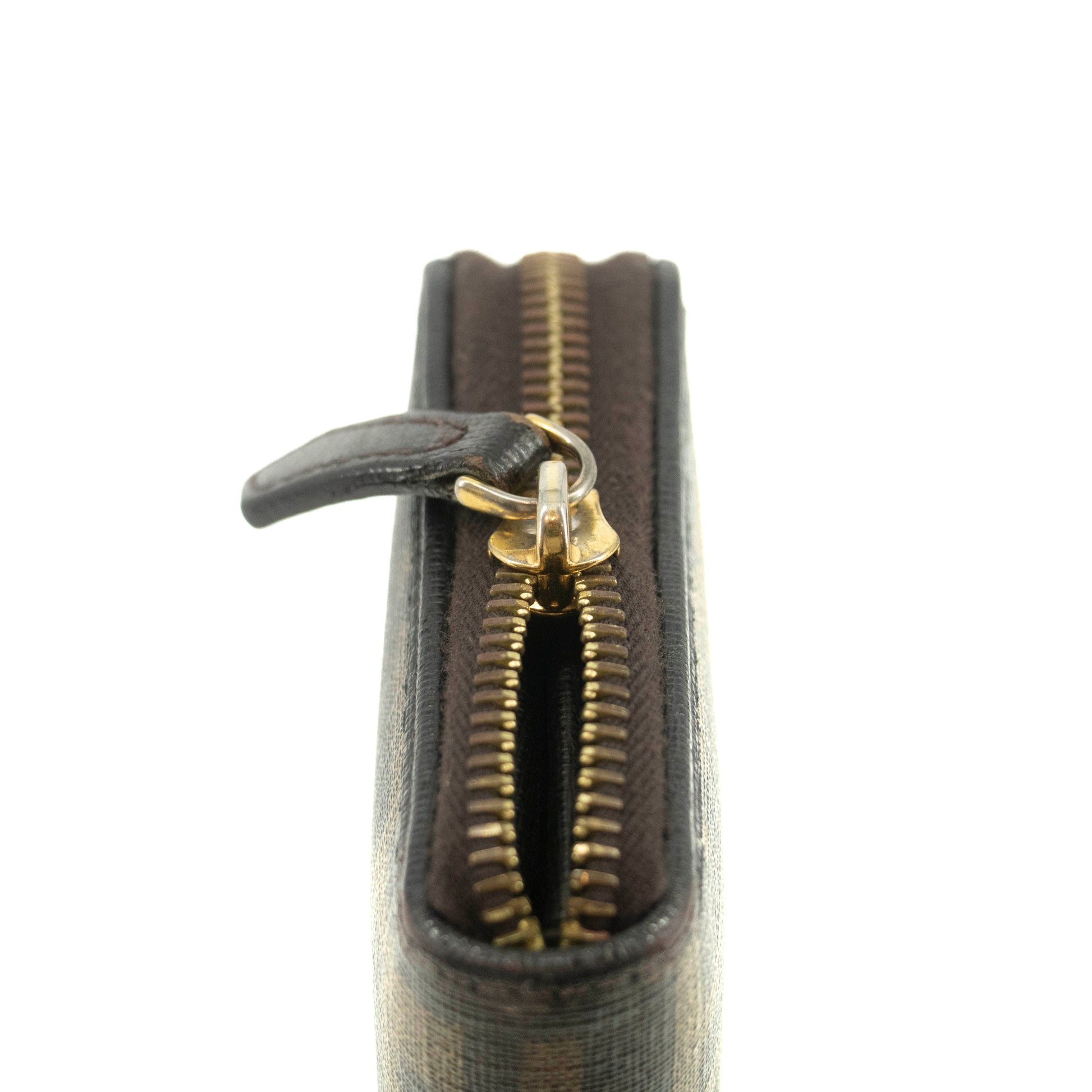 Fendi Brown Zucca Zippy Long Wallet #3855