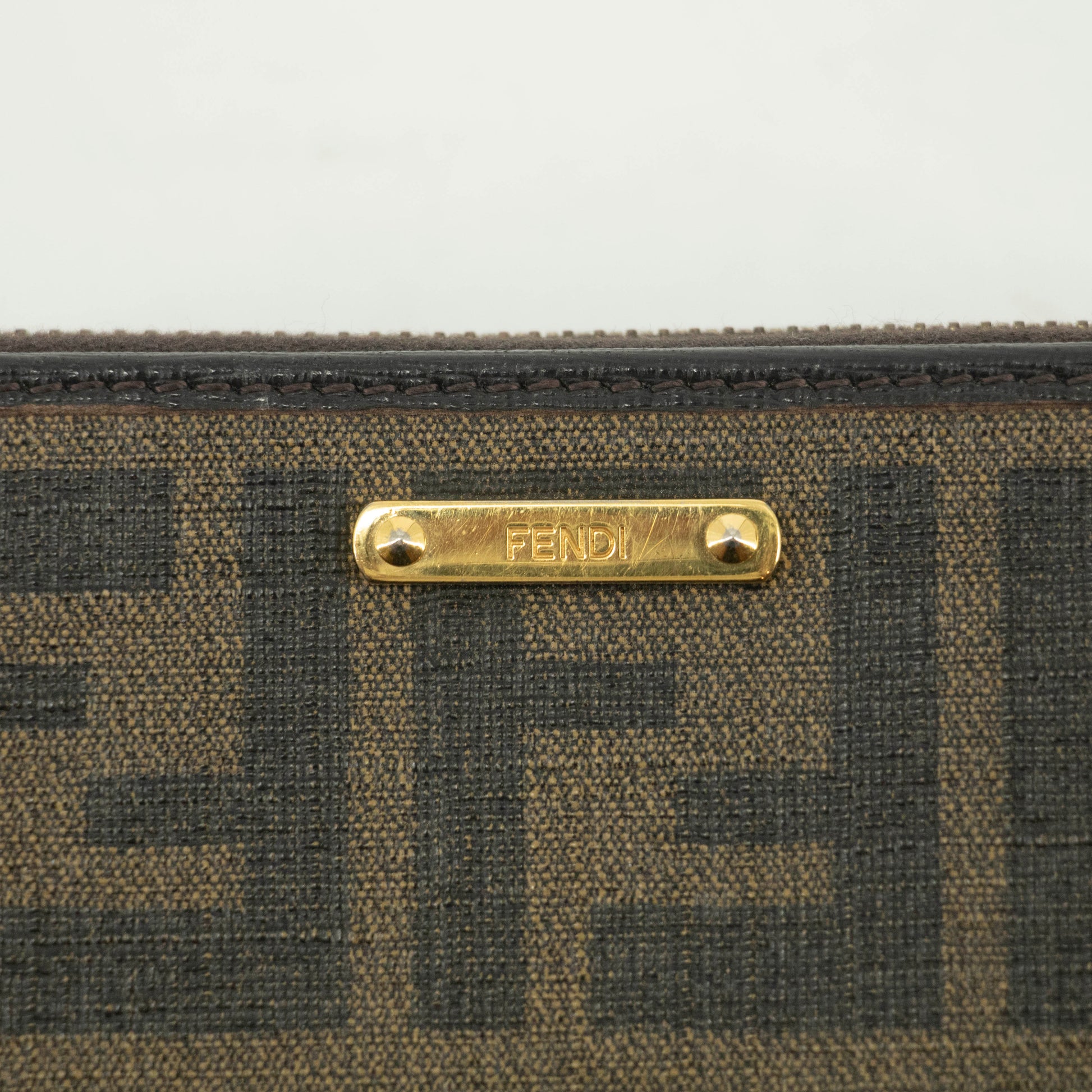 Fendi Brown Zucca Zippy Long Wallet #3855