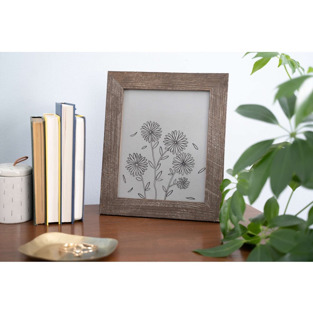 10" x 10" Brown Solid Wood Hanging Picture Frame