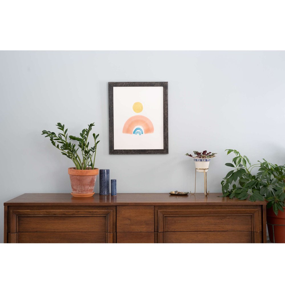 20" x 28" Black Solid Wood Hanging Picture Frame
