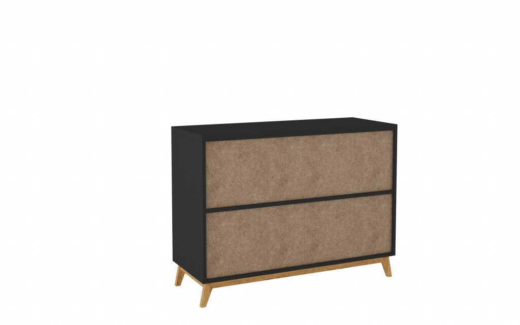 Modern Black and Natural Two Door Buffet