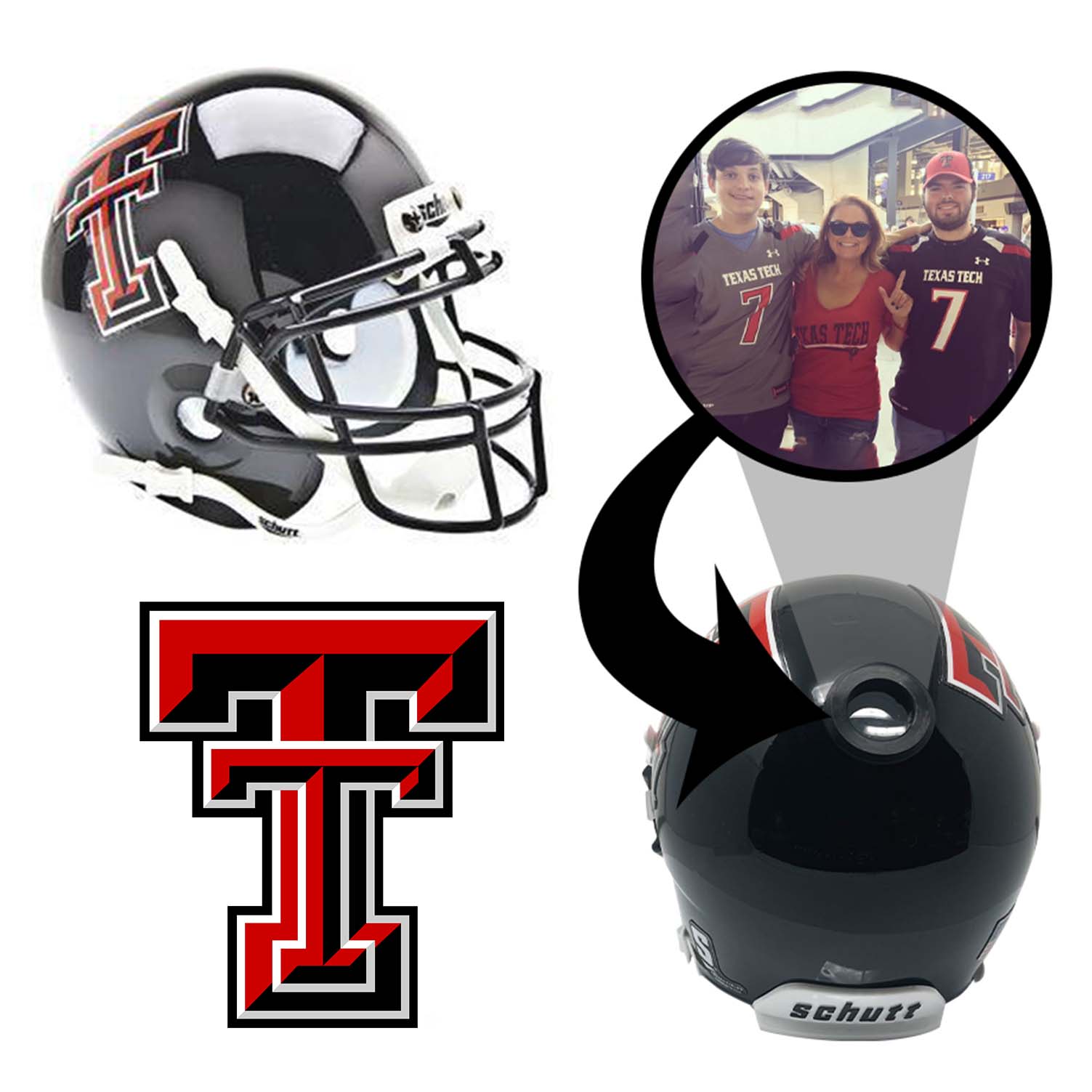 Texas Tech Red Raiders College Football Collectible Mini Helmet - Picture Inside - FANZ Collectibles