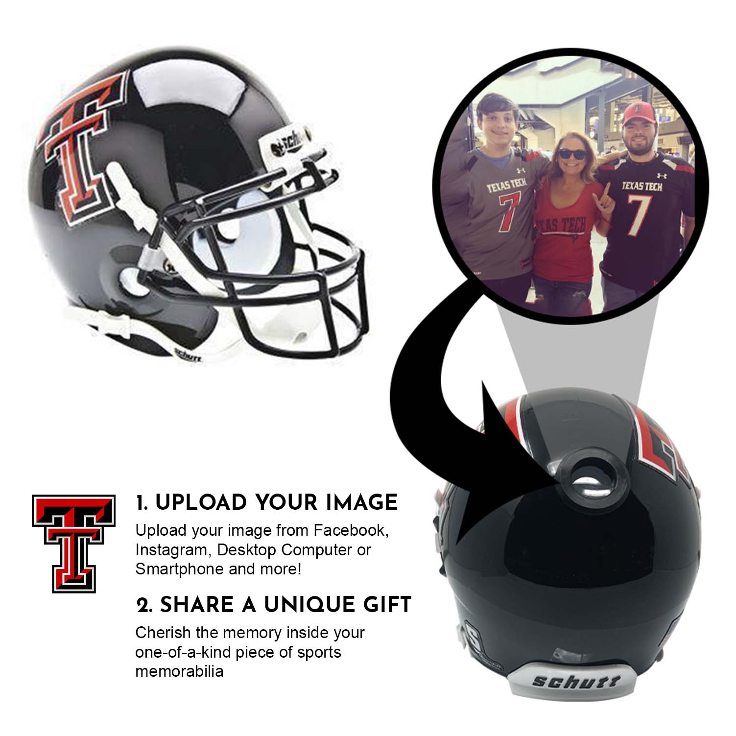 Texas Tech Red Raiders College Football Collectible Mini Helmet - Picture Inside - FANZ Collectibles