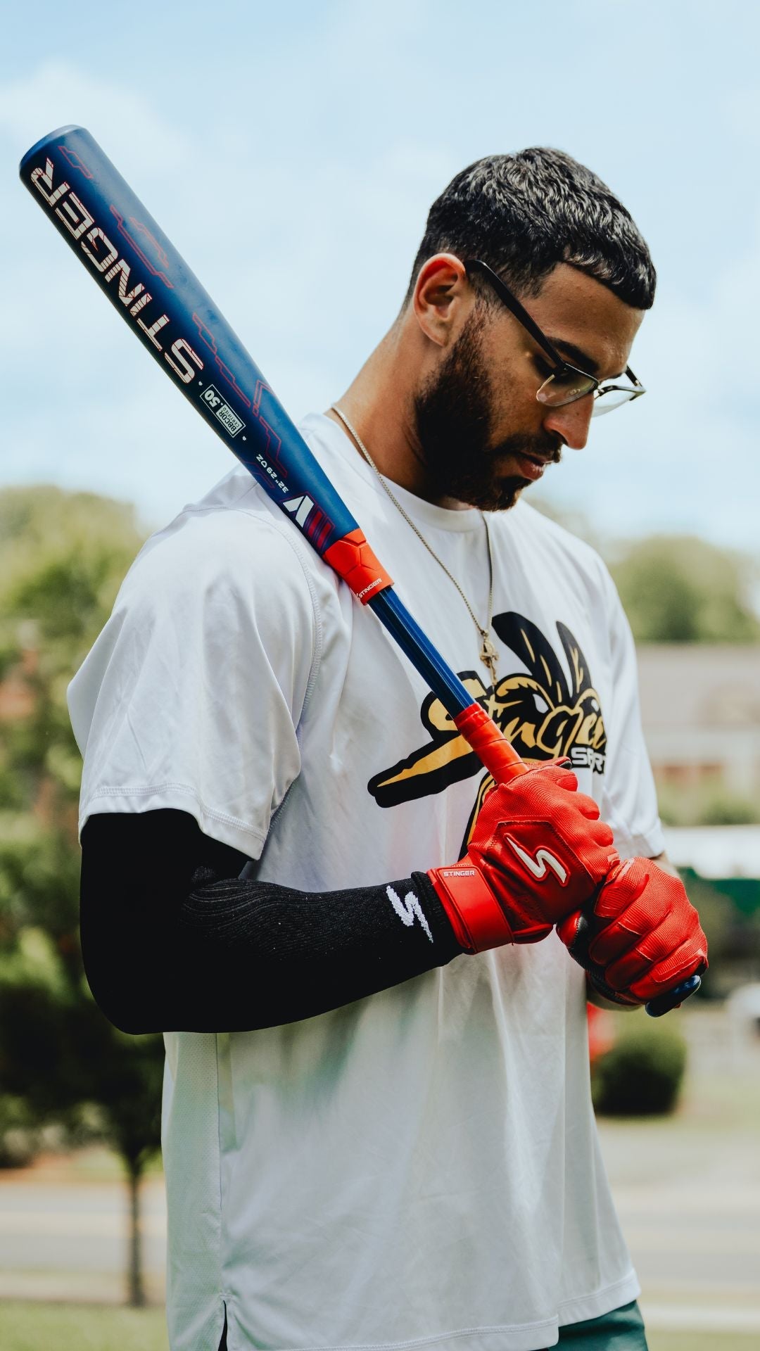 Color Crush Batting Gloves - Red