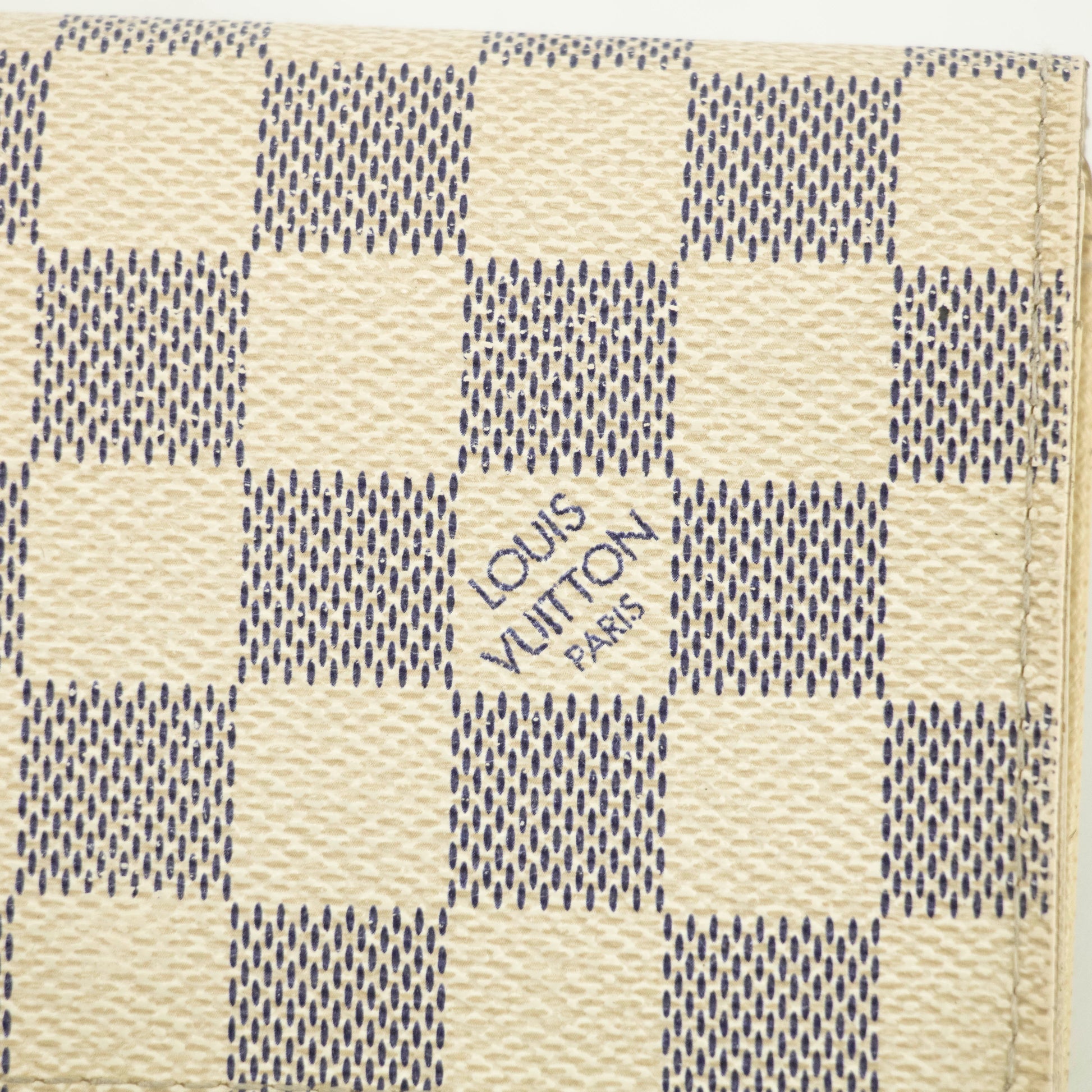 Louis Vuitton Damier Azur White Porte Tresor Wallet #3911