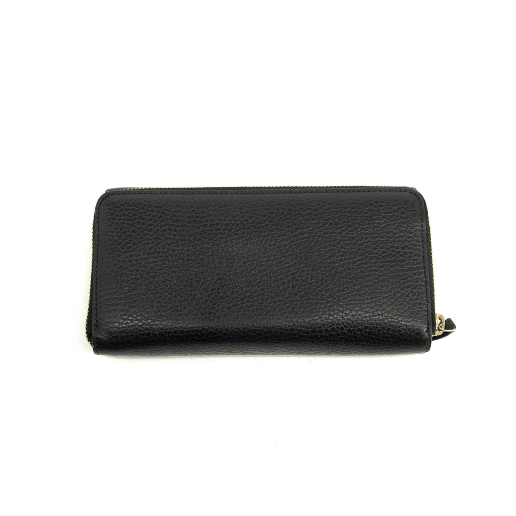 Gucci Interlocking G Black Zip Around Tri-fold Wallet #3917
