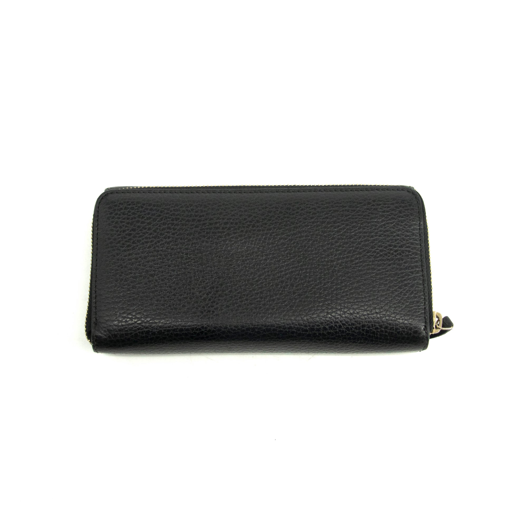 Gucci Interlocking G Black Zip Around Tri-fold Wallet #3917