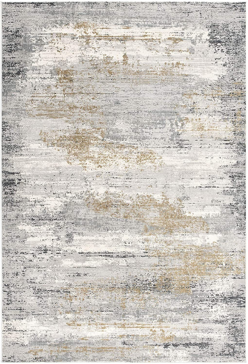4' x 6' Gray Mod Distressed Strokes Area Rug