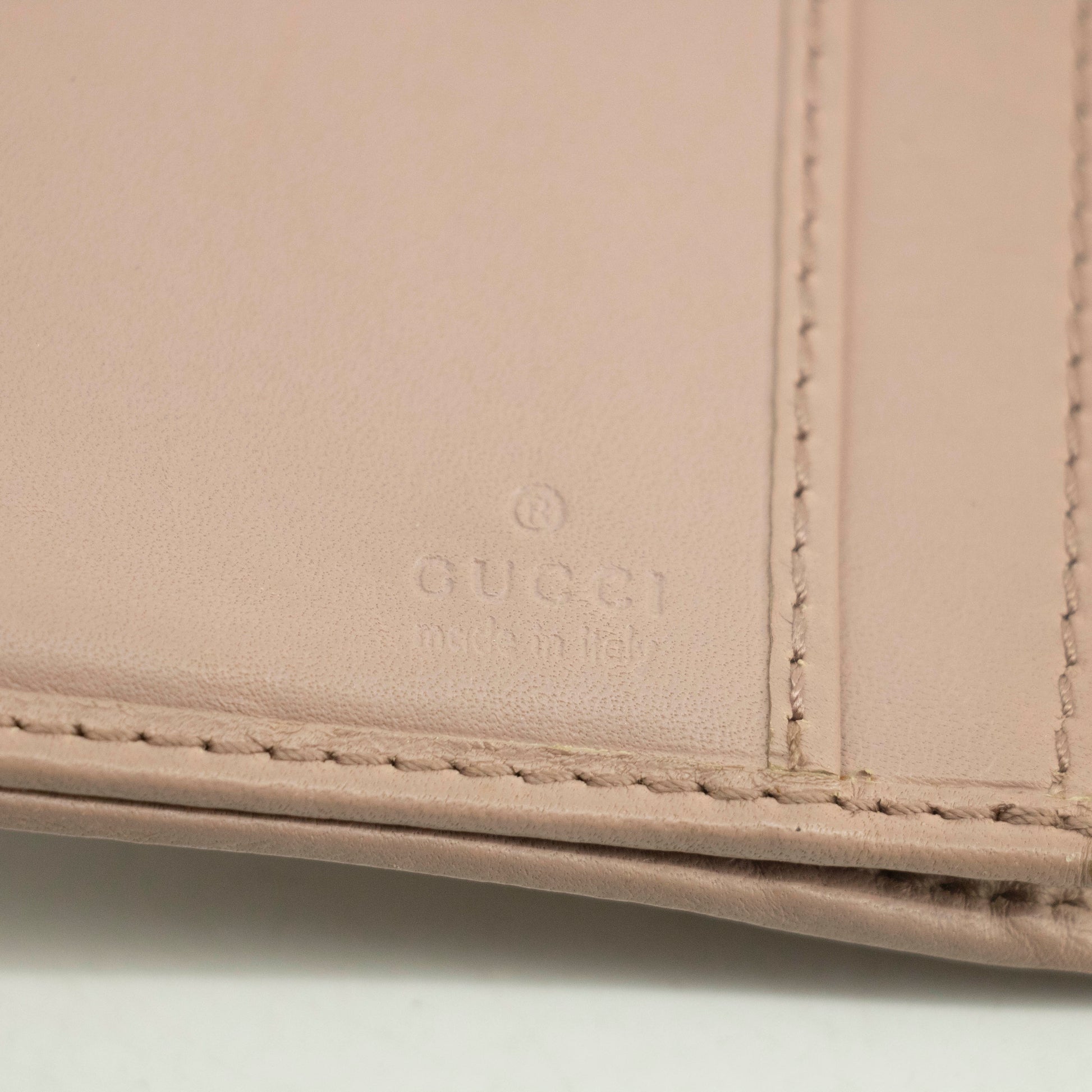 Gucci Beige & Pink GG Canvas French Flap Long Wallet #3920
