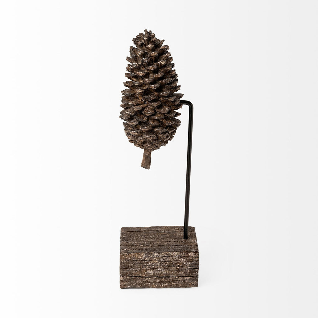 Petite Brown Resin Pinecone Shaped Decor Piece