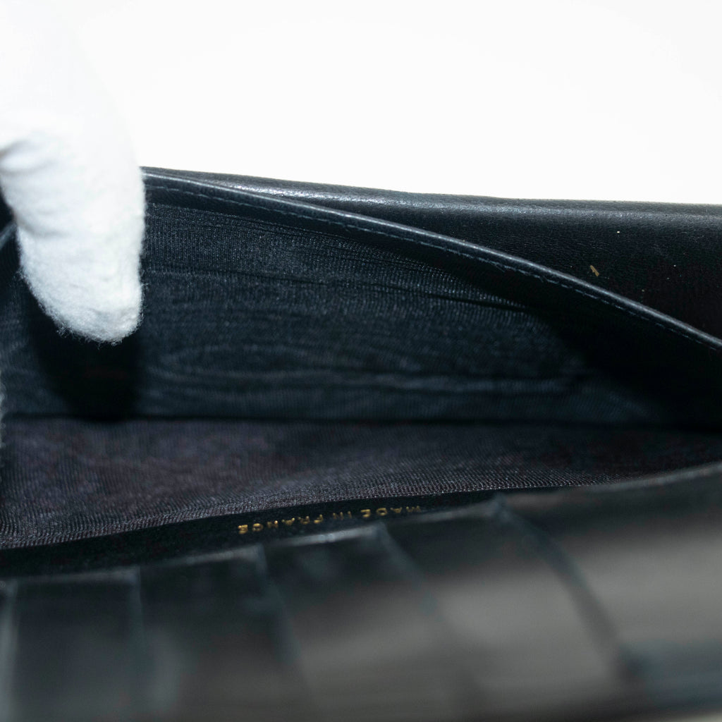 Chanel Black Lambskin Bifold Long Wallet #3925