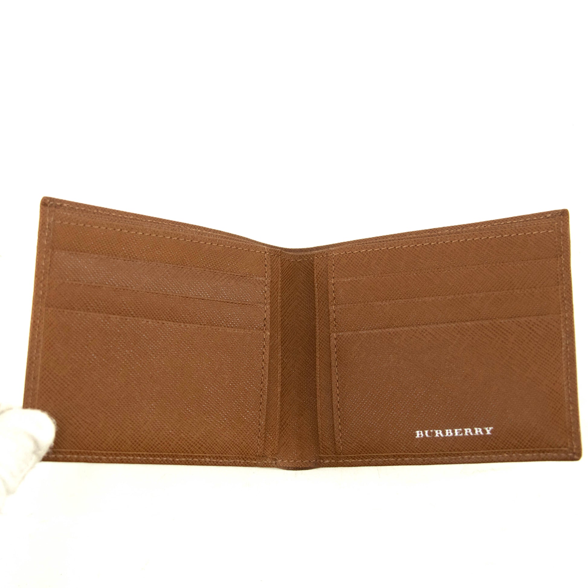 Burberry Brown Leather Bifold Wallet #3926