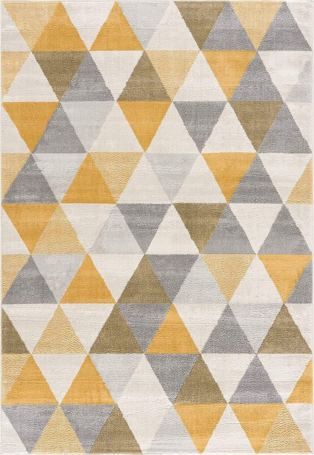 5' X 7' Yellow and Ivory Geometric Area Rug