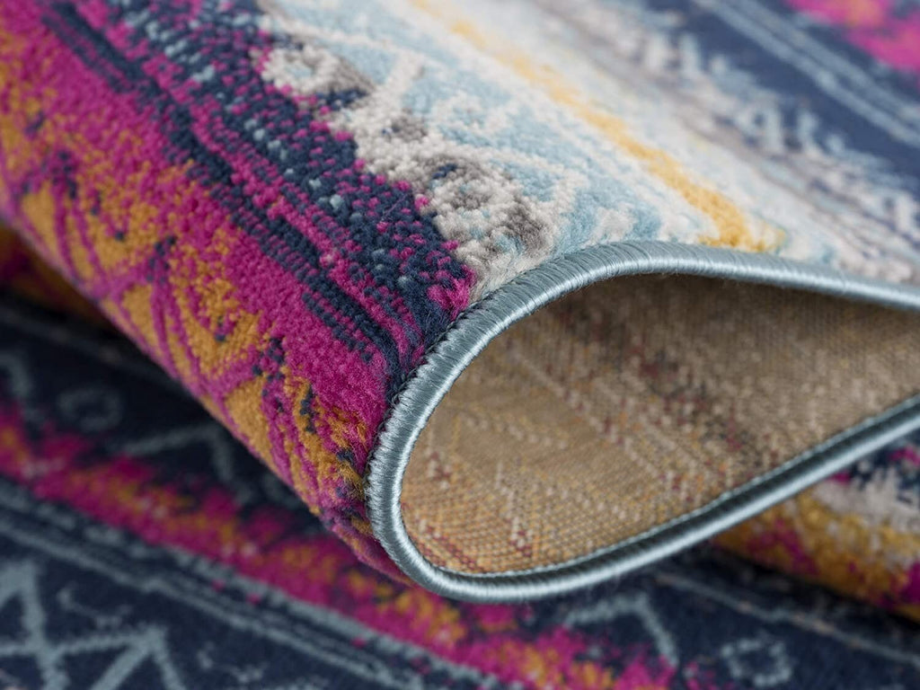 2' X 10' Multicolor Irregular Stripe Boho Runner Rug