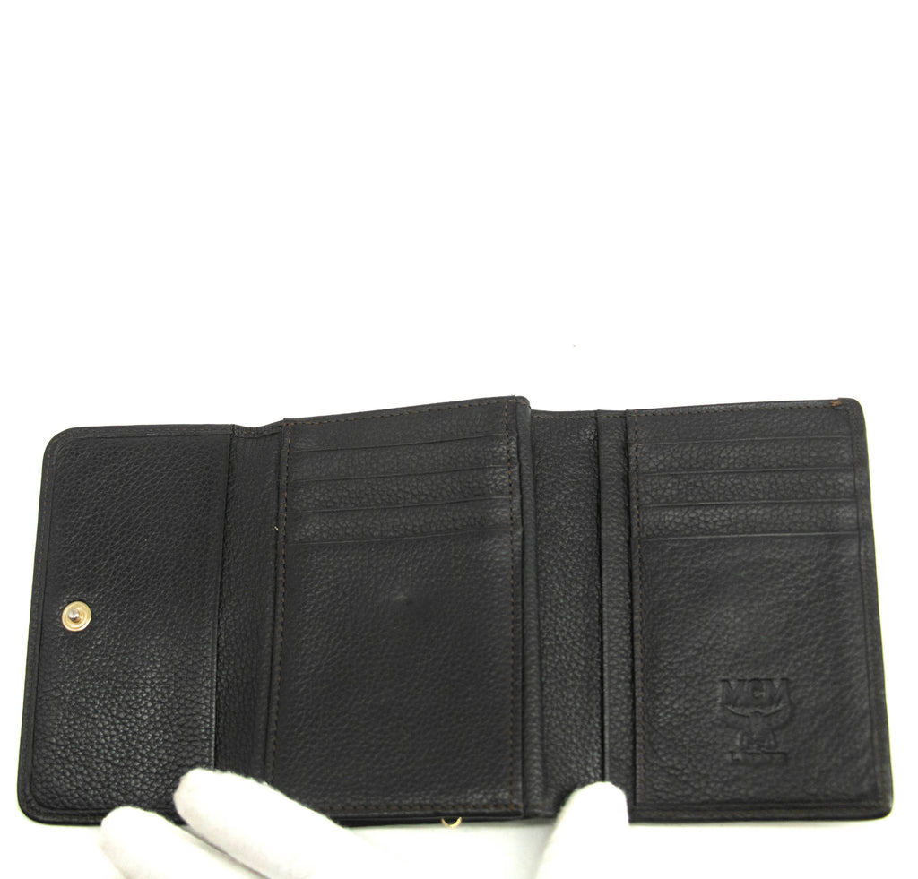 MCM Brown Canvas Kisslock Wallet #3937