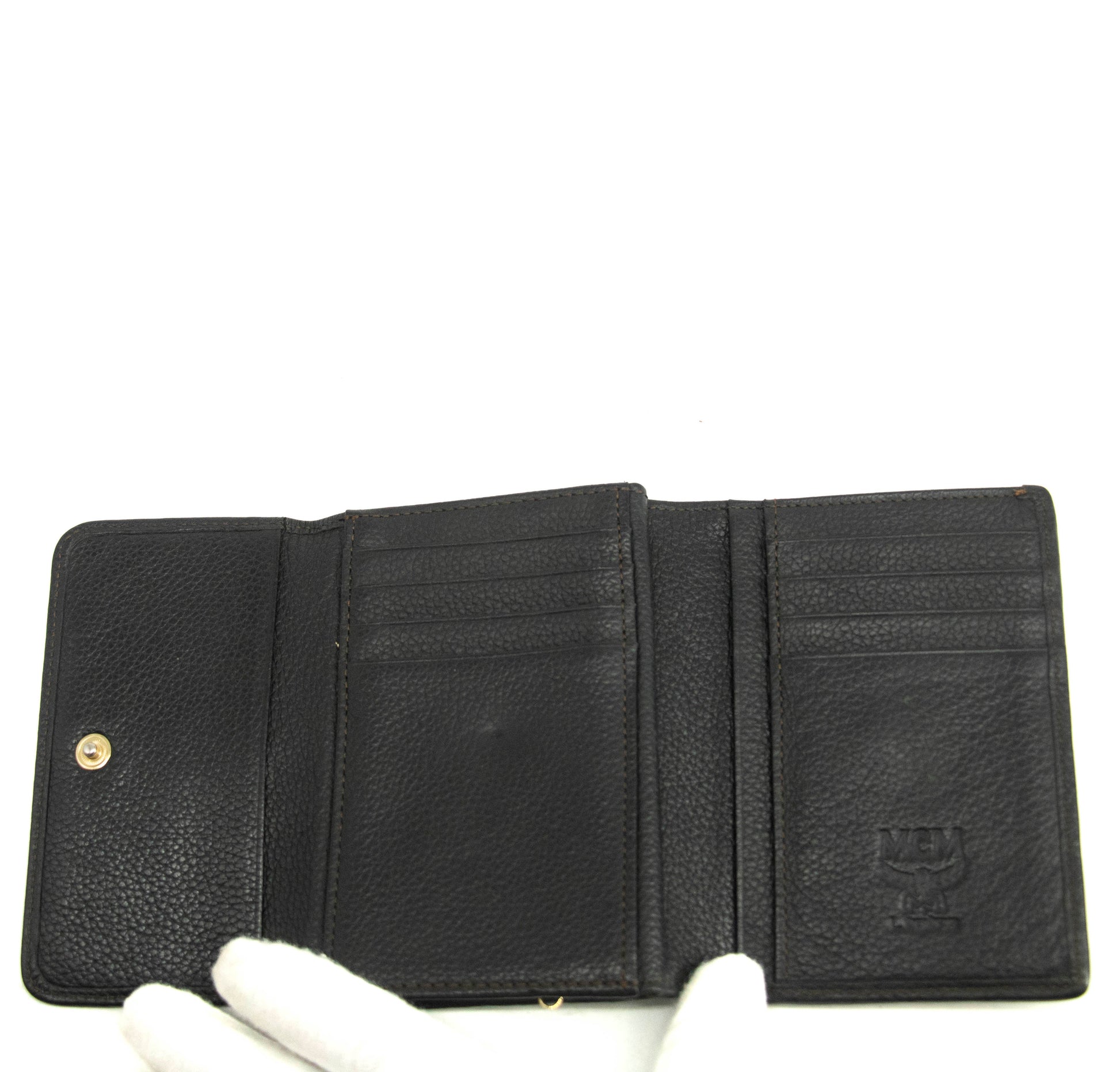 MCM Brown Canvas Kisslock Wallet #3937