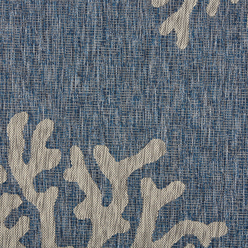 5' X 7' Blue And Gray Indoor Outdoor Area Rug