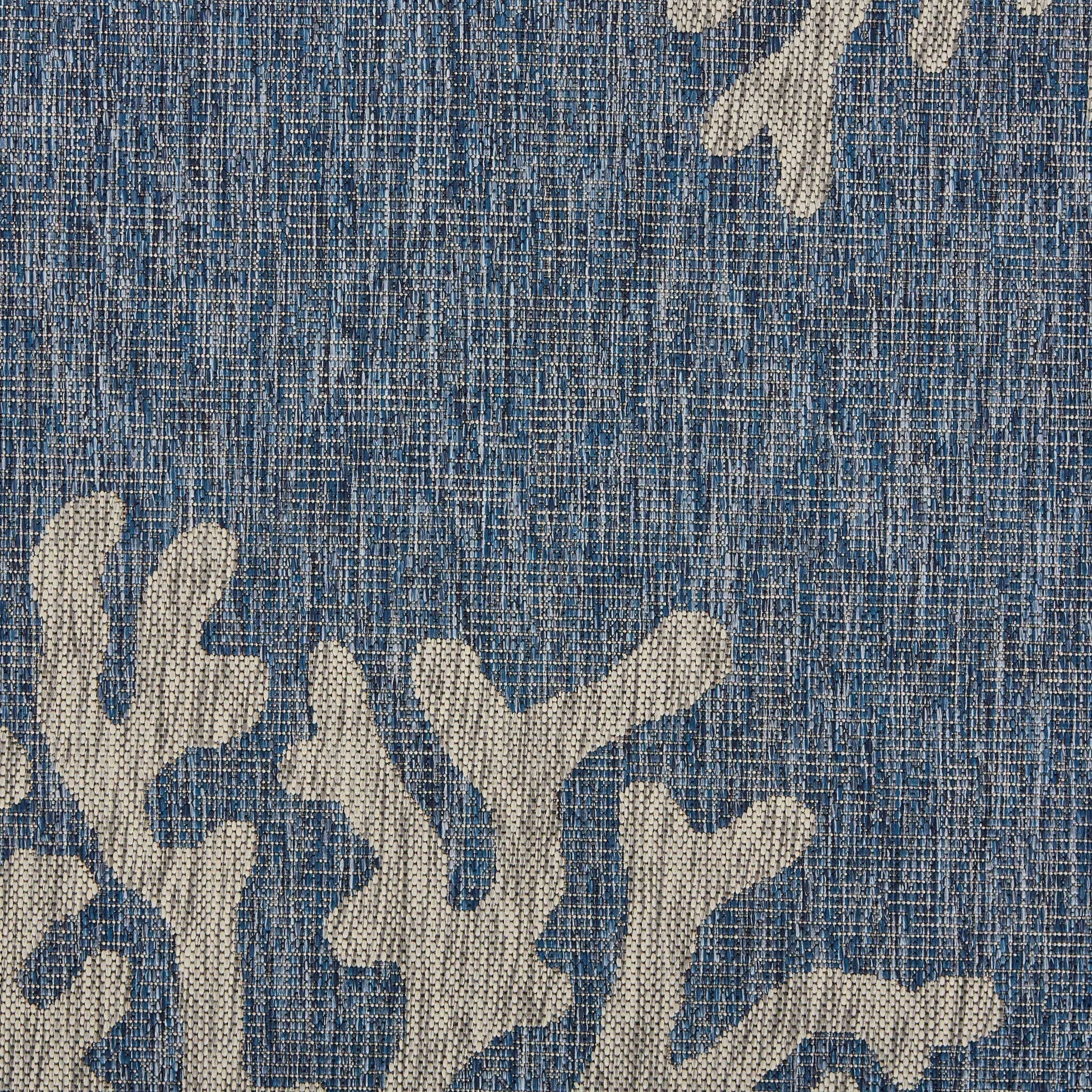 5' X 7' Blue And Gray Indoor Outdoor Area Rug