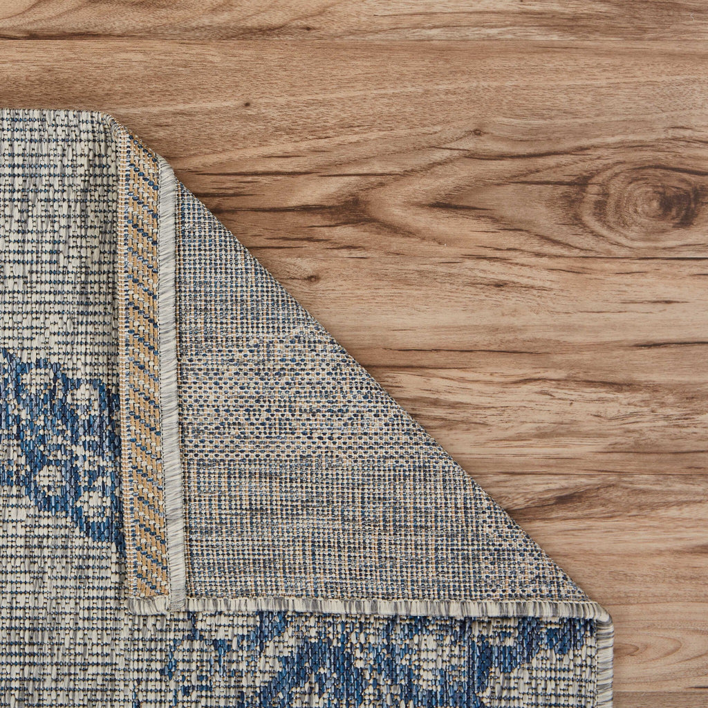 8' X 9' Blue And Gray Starfish Indoor Outdoor Area Rug