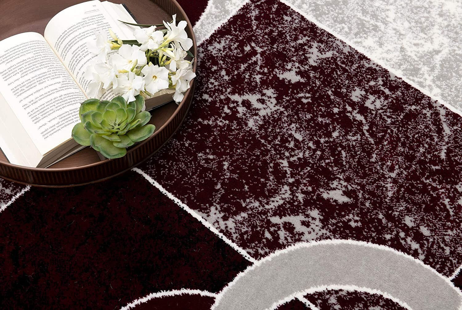10' Red Abstract Dhurrie Runner Rug