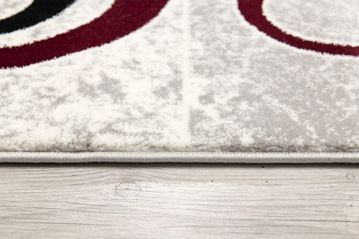 3' x 15' Red and White Inverse Circles Runner Rug