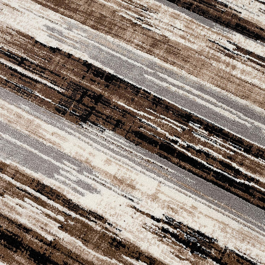 3' x 10' Beige Rustic Strokes Runner Rug