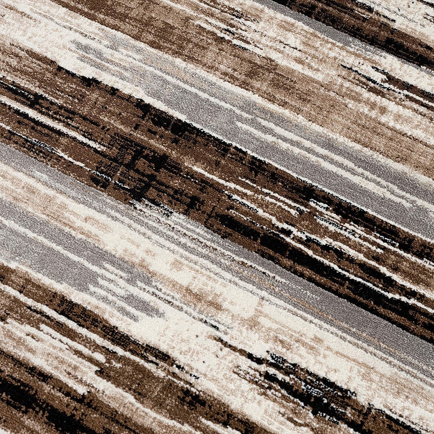 3' x 10' Beige Rustic Strokes Runner Rug