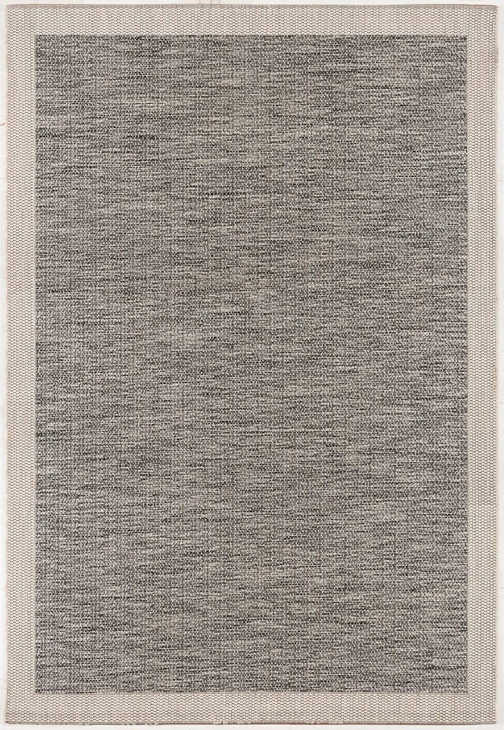 3' x 10' Sand and Gray Distressed Border Area Rug