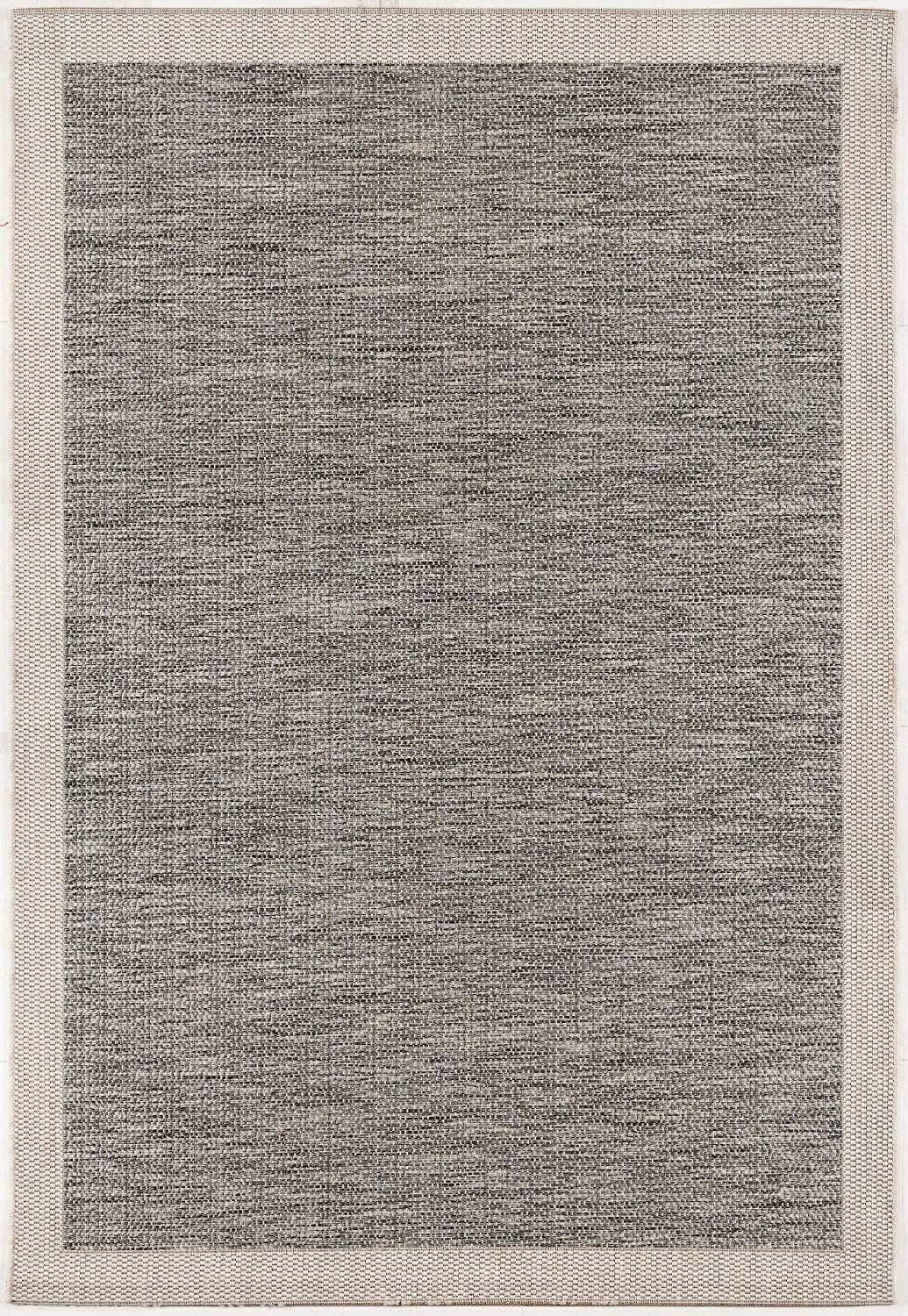 3' x 10' Sand and Gray Distressed Border Area Rug