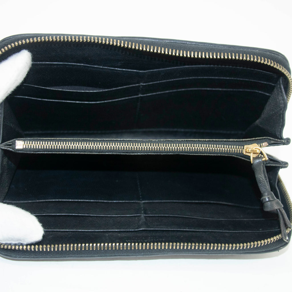 Bottega Veneta Intrecciato Black Zippy Long Wallet #3944