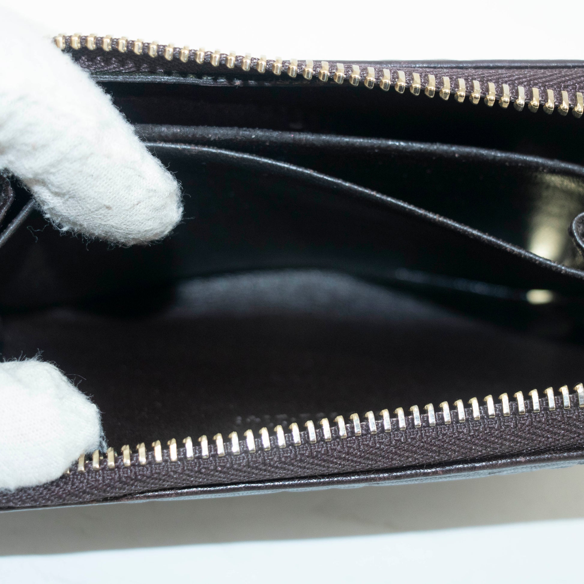 Gucci Guccissima Zip Around Card Case Brown #3949