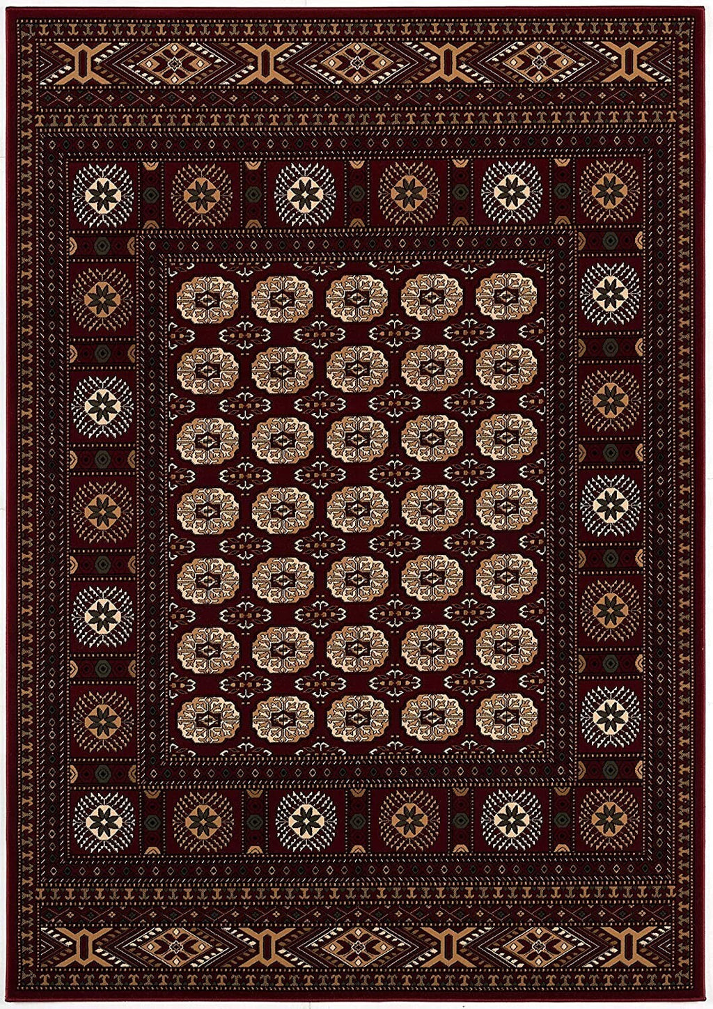 3' x 20' Red Eclectic Geometric Pattern Runner Rug