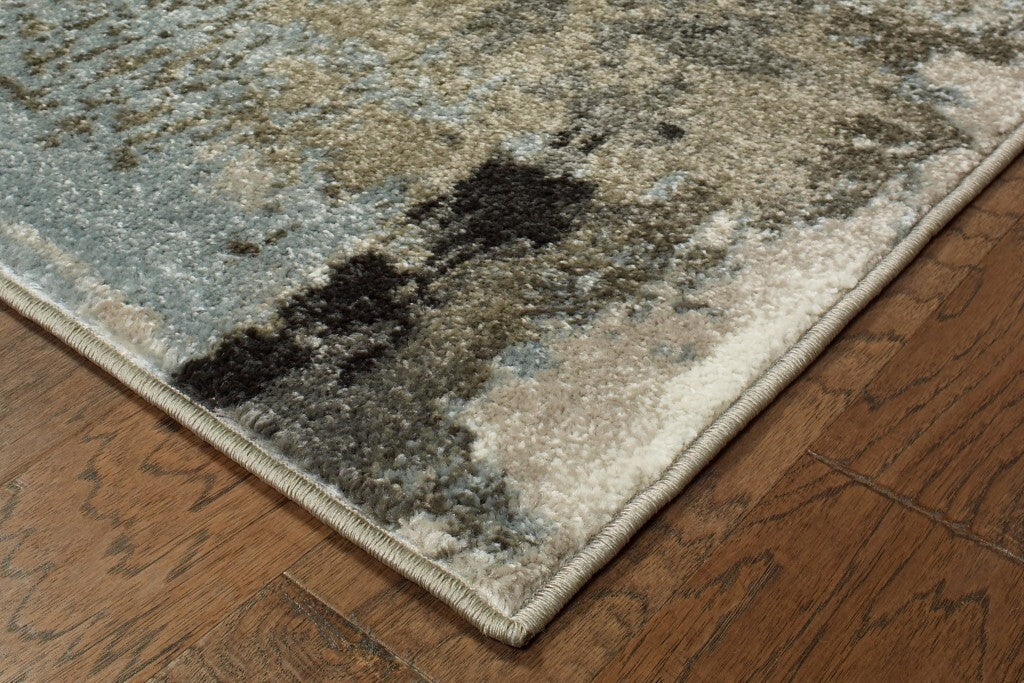 5' x 7' Gray Abstract Smudge Area Rug