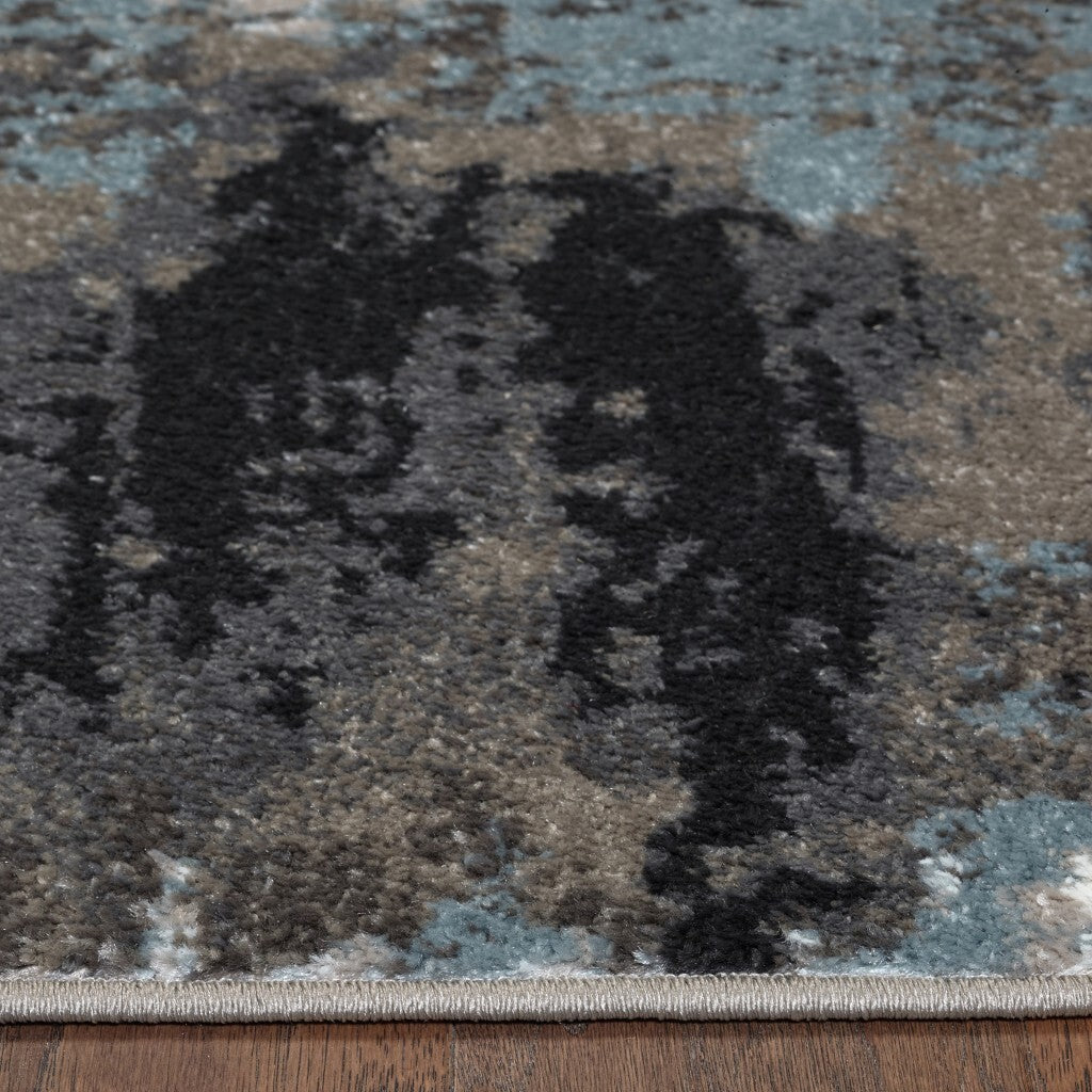 5' x 7' Gray Abstract Smudge Area Rug