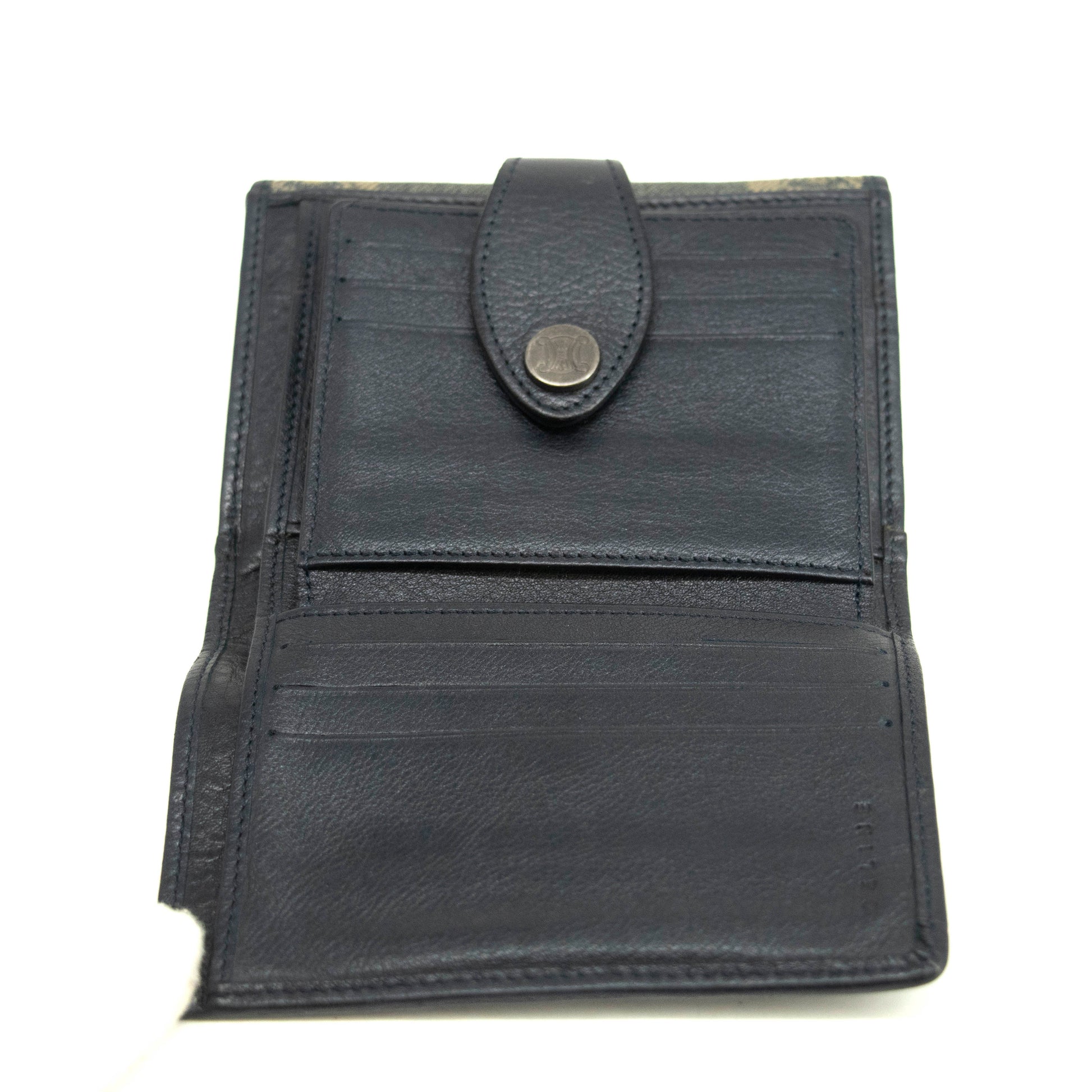 Celine Triomphe Canvas Blue and Grey Fine Strap Wallet #3962