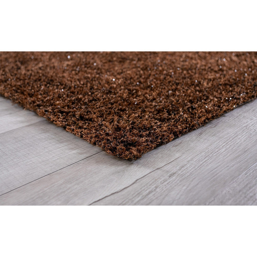 2' x 8' Brown Textured Modern Runner Rug