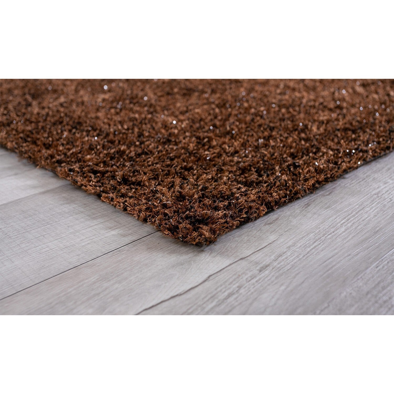 2' x 8' Brown Textured Modern Runner Rug
